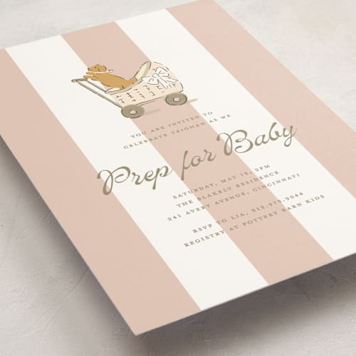 This is a gelato baby shower invitations with standard by Susan Zinader called preppy pup printing on signature in standard