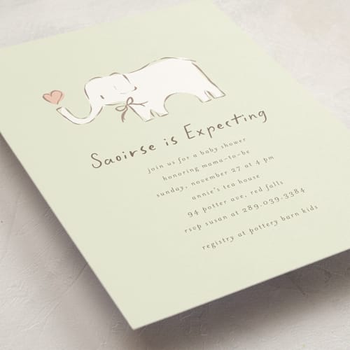 This is a sweet pea baby shower invitations with standard by chocomocacino called bananella printing on signature in standard