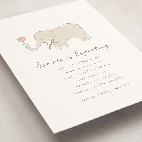 This is a sugar baby shower invitations with standard by chocomocacino called bananella printing on signature in standard