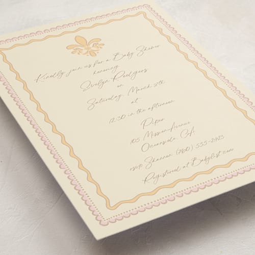 This is a mango baby shower invitations with standard by Tina Faselli called precious printing on signature in standard