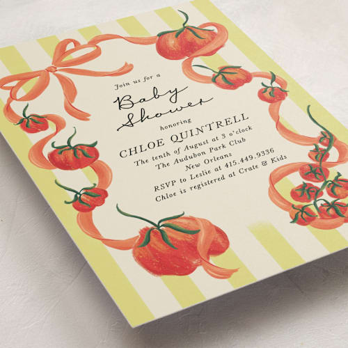 This is a sunshine baby shower invitations with standard by Jackie Crawford called petit pomodoro printing on signature in standard
