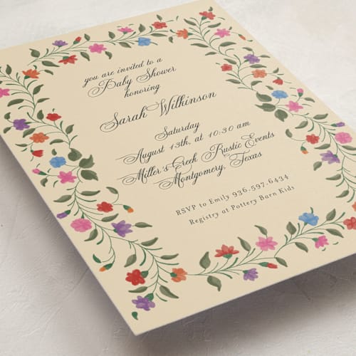This is a summer baby shower invitations with standard by Deynaaz Daraei called rotan printing on signature in standard