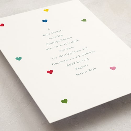 This is a candy baby shower invitations with standard by Baumbirdy called heartfelt printing on signature in standard
