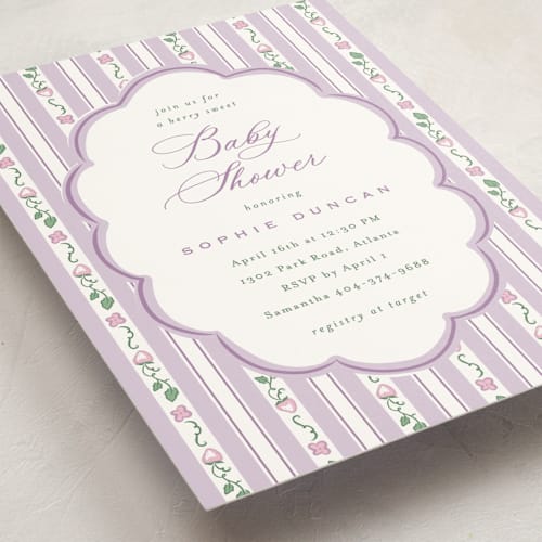 This is a acai baby shower invitations with standard by letterfix called very berry printing on signature in standard
