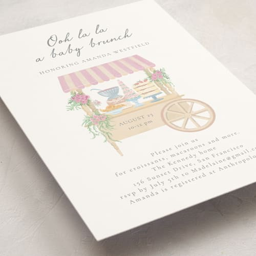 This is a melon baby shower invitations with standard by frau brandt called french style printing on signature in standard