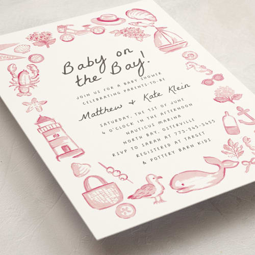 This is a ballet baby shower invitations with standard by Itsy Belle Studio called coastal baby printing on signature in standard