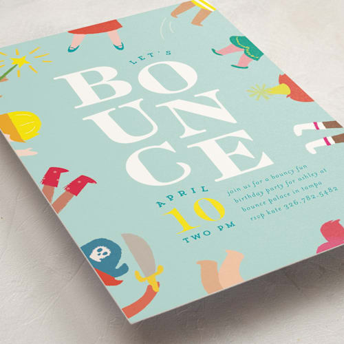 This is a sky kids birthday invitations with standard by Lori Wemple called bounce printing on signature in standard