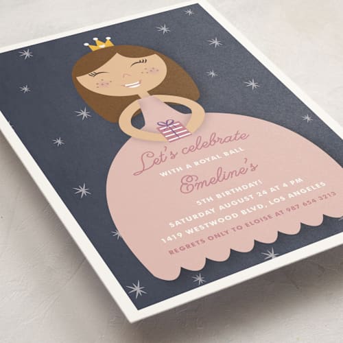 This is a cindy kids birthday invitations with standard by Giselle Zimmerman called royal ball printing on signature in standard