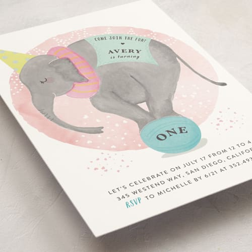 This is a dreamy kids birthday invitations with standard by Creo Study called ellie fun printing on signature in standard