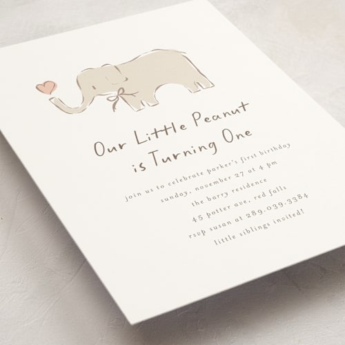 This is a sugar kids birthday invitations with standard by chocomocacino called bananella printing on signature in standard