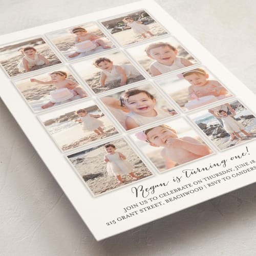 This is a cotton kids birthday invitations with standard by Robin Ott called year in my life printing on signature in standard