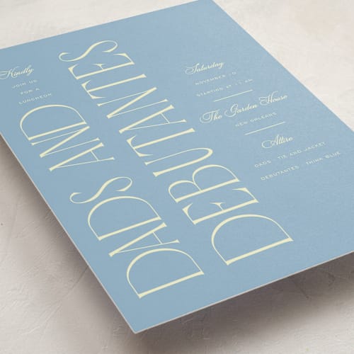 This is a hydrangea debutante party invitations with standard by Ashlee Townsend called dads and debutantes printing on signature in standard