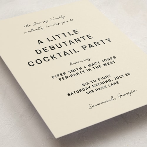 This is a ink debutante party invitations with standard by Ani Somi called poster printing on signature in standard