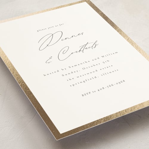 This is a cloud holiday party invitations with foil pressed by Nicole Walsh called surround printing on signature in standard