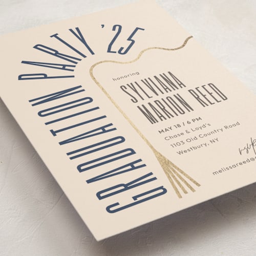This is a elan graduation invitations with foil pressed by letterfix called deneb printing on signature in standard