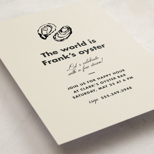 This is a caviar graduation invitations with standard by Megan Davis called oyster printing on signature in standard