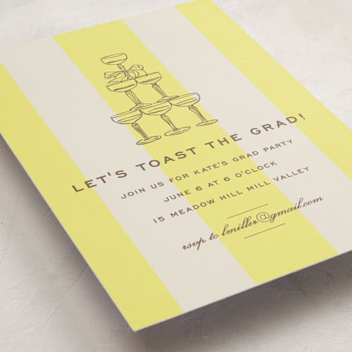 This is a limone graduation invitations with standard by Megan Davis called campania printing on signature in standard