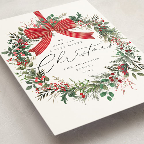 This is a snow foil pressed holiday cards with foil pressed by Susan Moyal called festive holiday printing on signature in standard