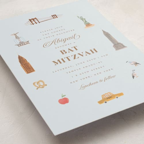 This is a ice bar mitzvah bat mitzvah invitations with standard by Teju Reval called painted nyc printing on signature in standard