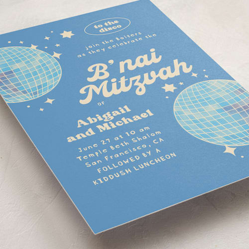 This is a marine bar mitzvah bat mitzvah invitations with standard by Creo Study called to the disco printing on signature in standard