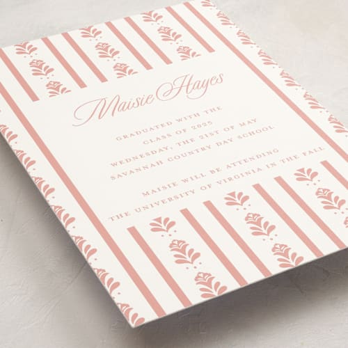 This is a rose graduation announcements with standard by Erin German called sweet garden printing on signature in standard