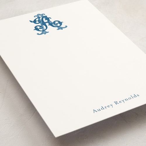 This is a bluebell personalized stationery thank you cards with standard by Jenna Holcomb called new orleans crest printing on signature in 5x7