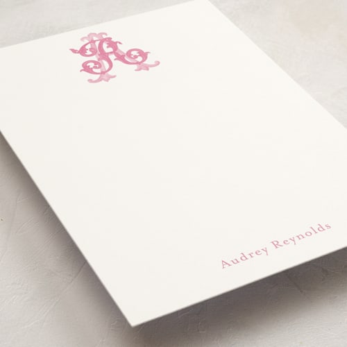 This is a peony personalized stationery thank you cards with standard by Jenna Holcomb called new orleans crest printing on signature in 5x7