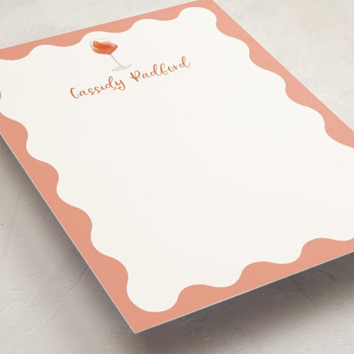 This is a sunset personalized stationery thank you cards with standard by Baumbirdy called aperol spritz printing on signature in 5x7