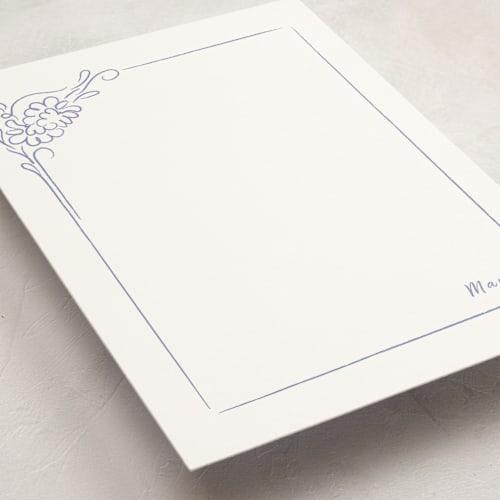 This is a midnight personalized stationery thank you cards with standard by Mahsa Majidy called marta printing on signature in 5x7