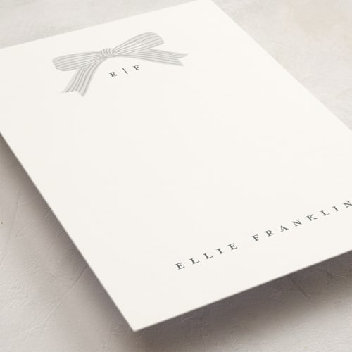 This is a cloud personalized stationery thank you cards with standard by Paper Raven Co. called delicately printing on signature in 5x7