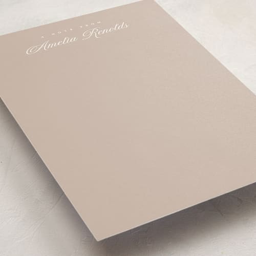 This is a roman personalized stationery thank you cards with standard by Pixel and Hank called minimal elegance printing on signature in 5x7