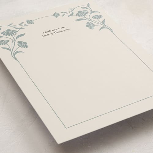 This is a powder personalized stationery thank you cards with standard by Sophie Jane Owens called daisy trail printing on signature in 5x7