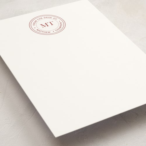 This is a maple personalized stationery thank you cards with standard by Amber Podratz called initials seal printing on signature in 5x7