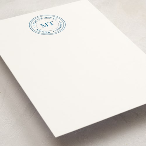This is a cornflower personalized stationery thank you cards with standard by Amber Podratz called initials seal printing on signature in 5x7