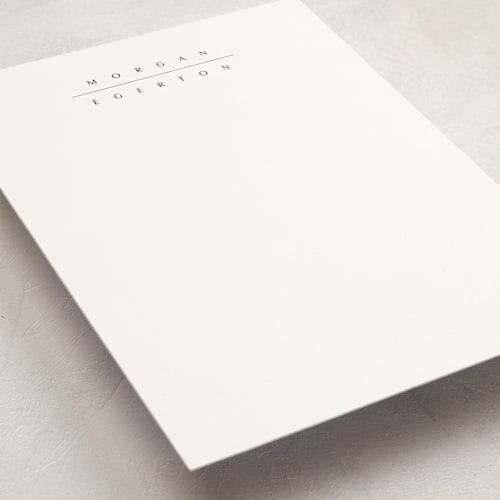This is a noir personalized stationery thank you cards with standard by Sara Hicks Malone called the edit printing on signature in 5x7