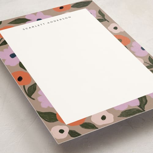 This is a latte personalized stationery thank you cards with standard by Cass Loh called poppies printing on signature in 5x7