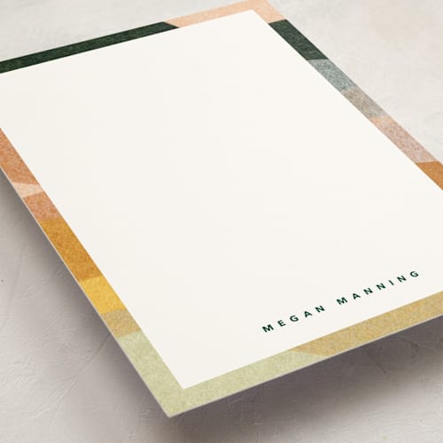 This is a citrus personalized stationery thank you cards with standard by Carrie Moradi called mod collage printing on signature in 5x7