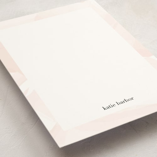 This is a blush personalized stationery thank you cards with standard by Jennifer Postorino called initials printing on signature in 5x7