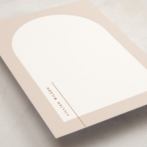 This is a rose personalized stationery thank you cards with standard by Owl and Toad called modern arch printing on signature in 5x7