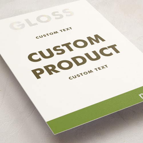 This is a iridescent pearl table numbers with gloss press by Minted called portrait custom printing on doublethick in standard