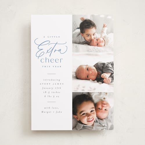 This is a sky babys first christmas with standard by Everett Paper Goods called extra cheer here printing on recycled smooth signature in standard