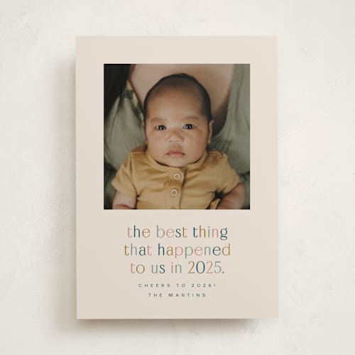 This is a teal babys first christmas with standard by Ellen Schlegelmilch called the best thing printing on recycled smooth signature in standard