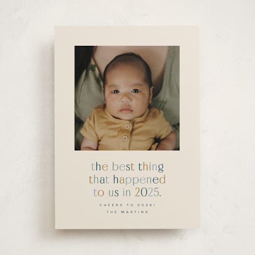 This is a winter sky babys first christmas with standard by Ellen Schlegelmilch called the best thing printing on recycled smooth signature in standard