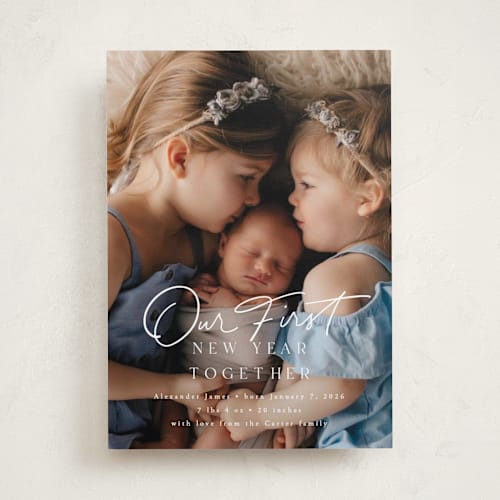 This is a snowflake babys first christmas with standard by Everett Paper Goods called together printing on recycled smooth signature in standard