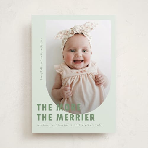 This is a peppermint babys first christmas with standard by Deynaaz Daraei called viola printing on recycled smooth signature in standard