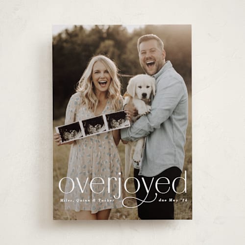 This is a snow babys first christmas with standard by Lea Delaveris called overjoyed printing on recycled smooth signature in standard