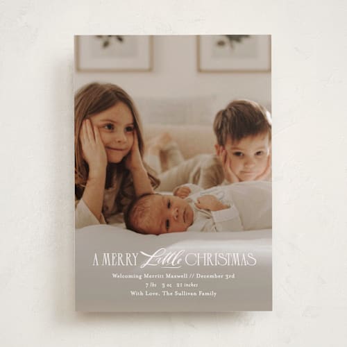 This is a snowflake babys first christmas with standard by Julie Murray called new little one printing on recycled smooth signature in standard