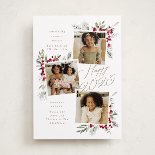 This is a snow babys first christmas with standard by Leah Bisch called very merry printing on recycled smooth signature in standard