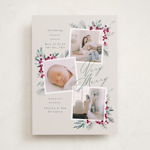 This is a eggnog babys first christmas with standard by Leah Bisch called very merry printing on recycled smooth signature in standard