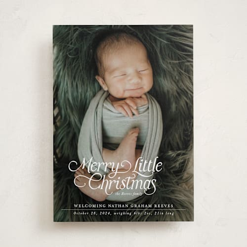 This is a sugar babys first christmas with standard by Jenna Holcomb called our merry little christmas printing on recycled smooth signature in standard